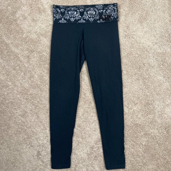Victoria's Secret Pants - Victorias Secret PINK Yoga Pants Womens S Black Vintage Y2K Fold Over Low Rise